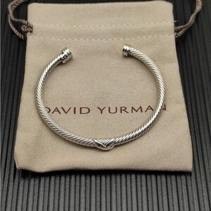 David Yurman Sterling Silver Twisted Cable Open Cuff Bracelet